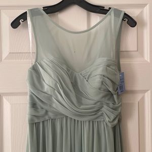 David’s Bridal sage green mesh dress